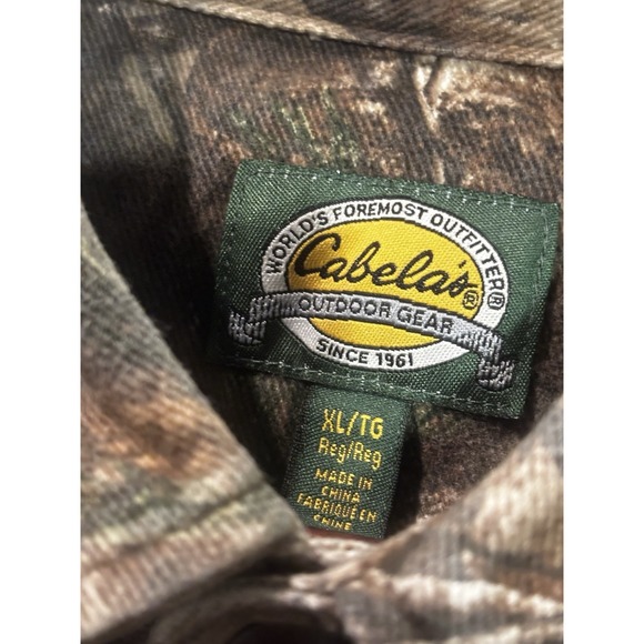 Vintage Cabelas Men's XL Realtree Camo Long Sleeve Button Up Shirt Outdoor Hunt - Picture 5 of 11